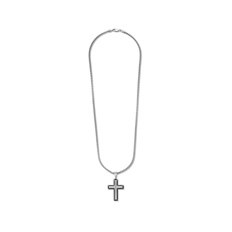 Black and White Diamond Cross in Stainless Steel &#40;1/2 ct. tw.&#41; – Image 2 of 3
