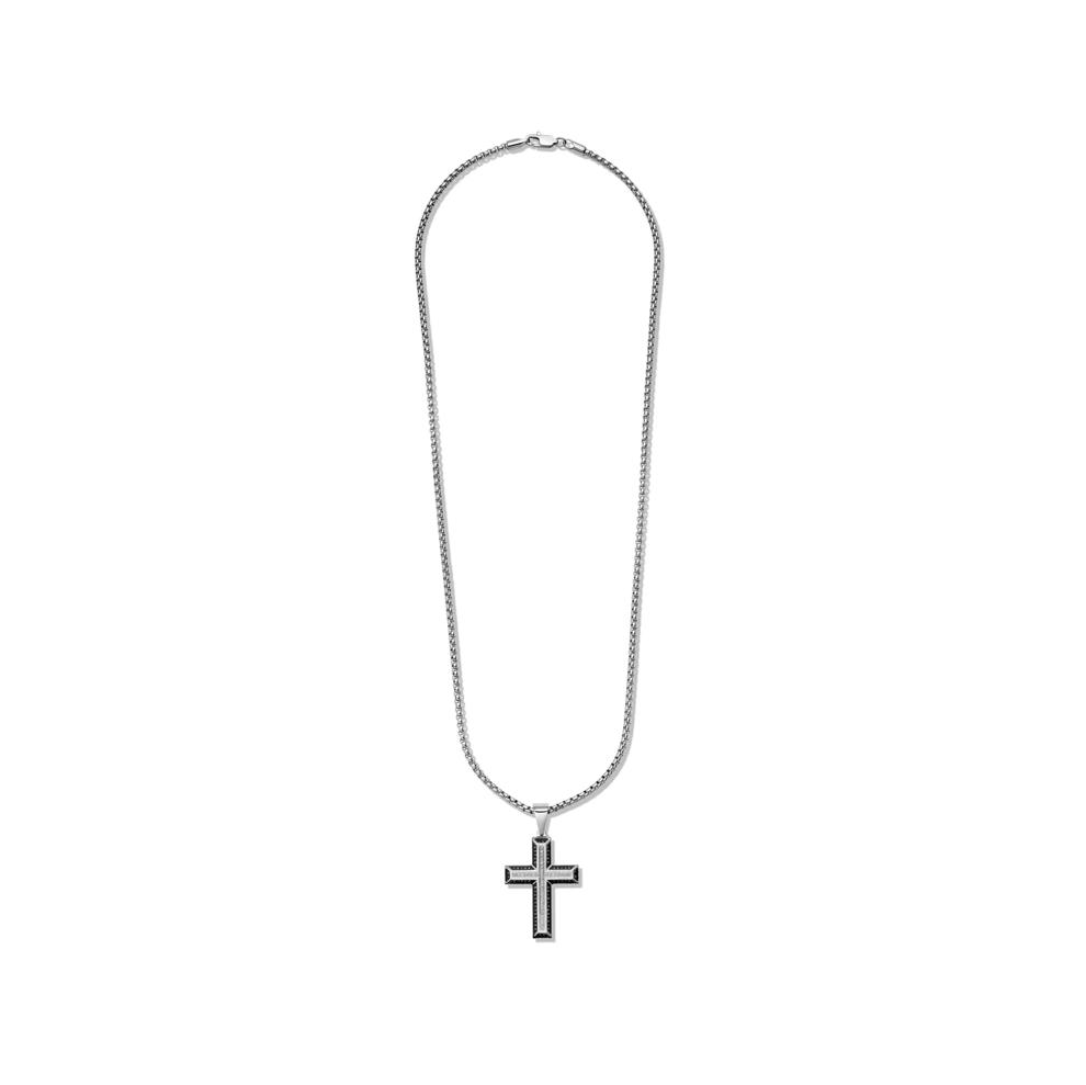 Black and White Diamond Cross in Stainless Steel (1/2 ct. tw.) – Image 2 of 4