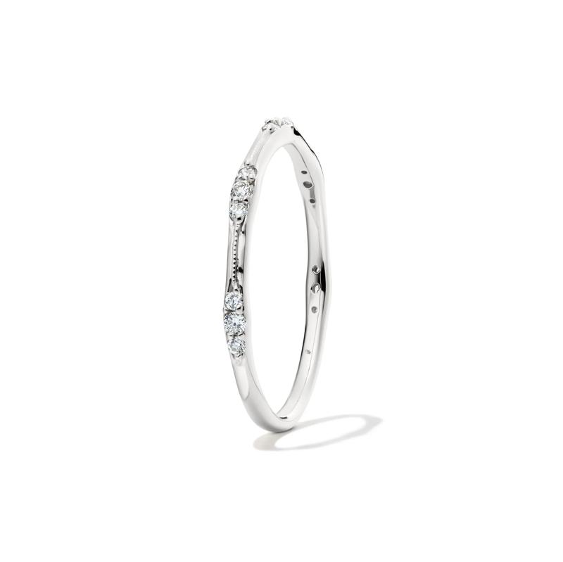 Lab Grown Diamond Milgrain Stack Band in 10K White Gold &#40;1/7 ct. tw.&#41; – Image 3 of 4