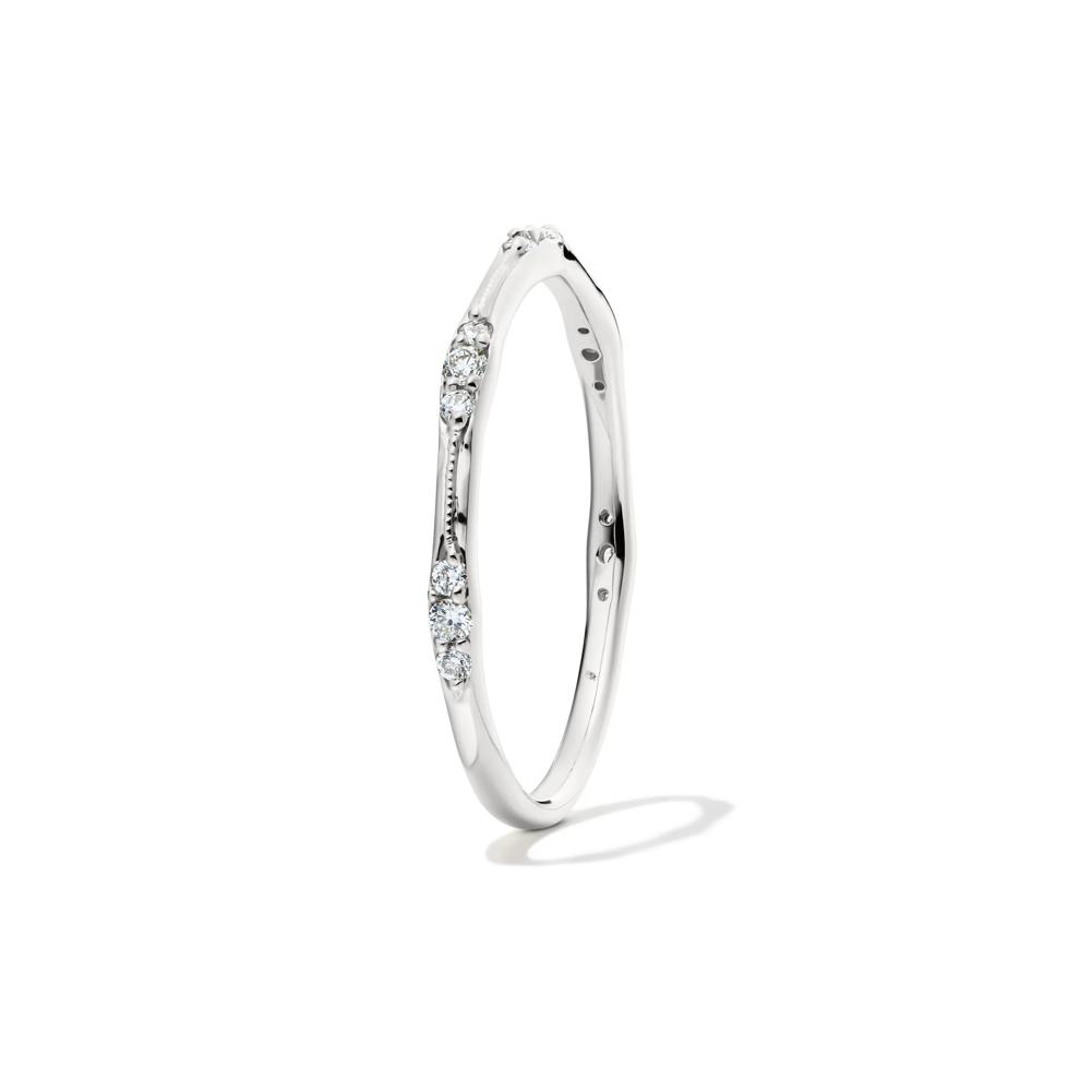 Lab Grown Diamond Milgrain Stack Band in 10K White Gold (1/7 ct. tw.) – Image 3 of 4