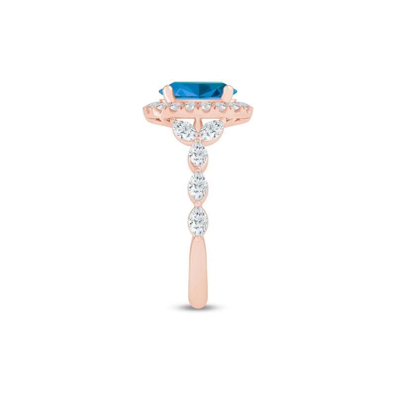 Saylor London Blue Topaz and Diamond Engagement Ring in 14K Rose Gold (3/4 ct. tw.) – Image 3 of 4