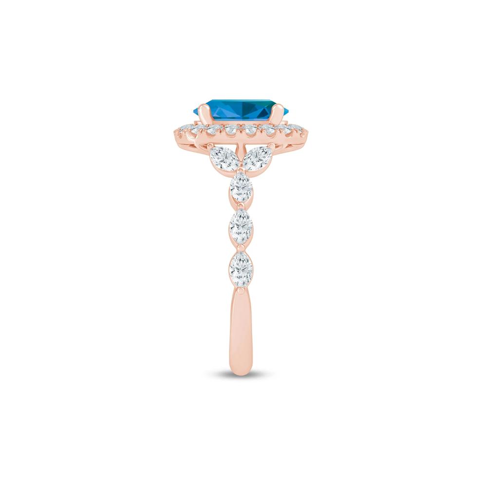 Saylor London Blue Topaz and Diamond Engagement Ring in 14K Rose Gold (3/4 ct. tw.) – Image 3 of 4