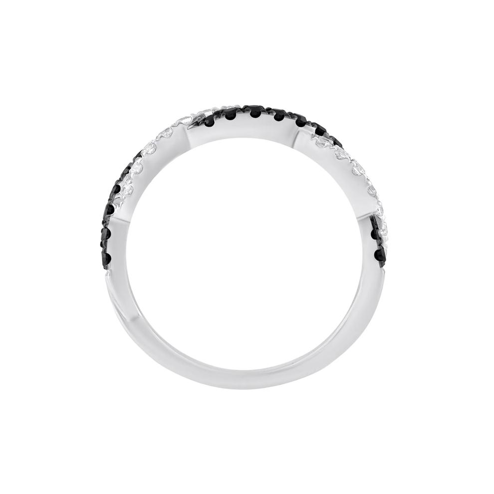 Black &amp; White Diamond Twist Ring in Sterling Silver (1/2 ct. tw.) – Image 2 of 3