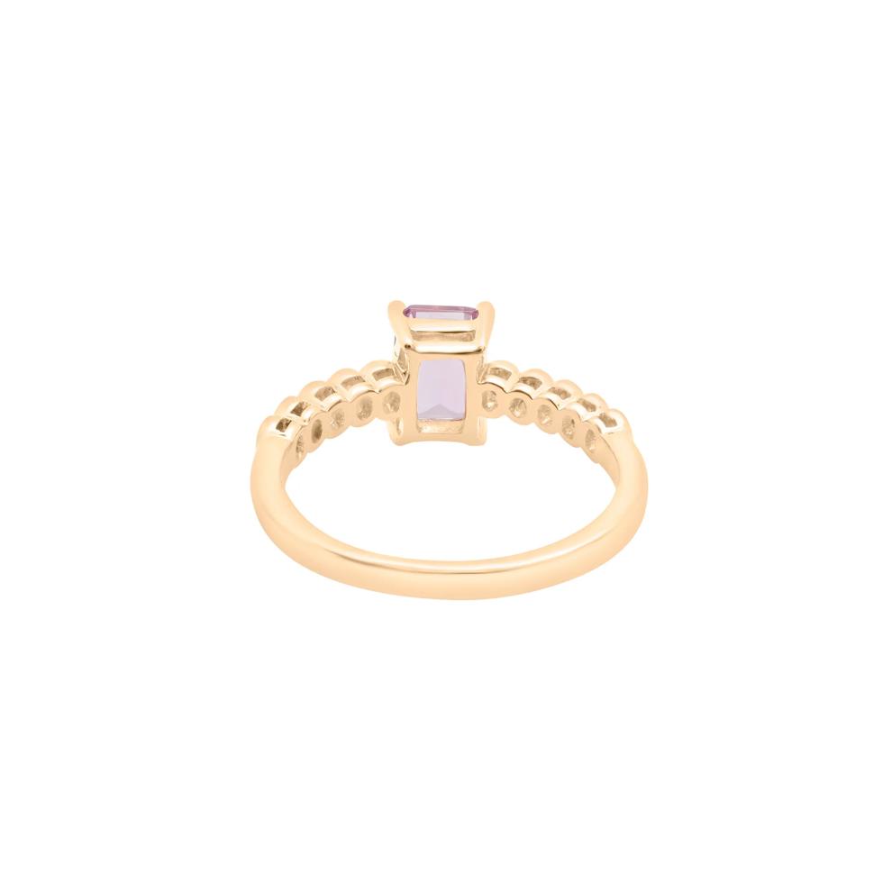 Rose de France and Diamond Ring in 10K Yellow Gold (1/10 ct. tw) – Image 4 of 5