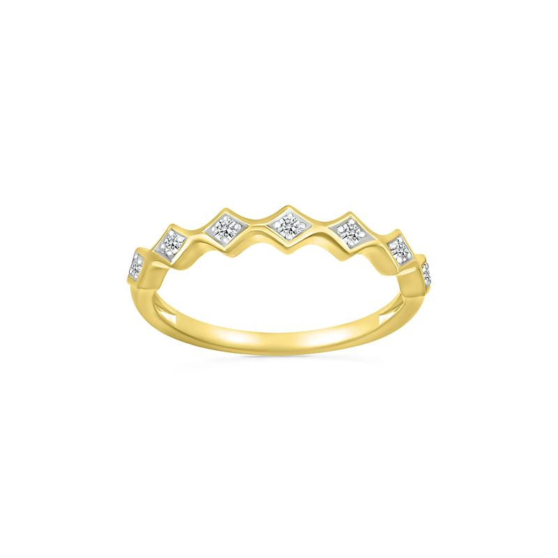 Geometric Diamond Stacking Band in 10K Yellow Gold &#40;1/10 ct. tw.&#41; – Image 5 of 5