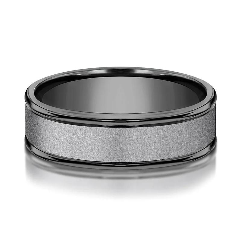 Men&#39;s Edge Band in Tantalum, 7MM – Image 1 of 3