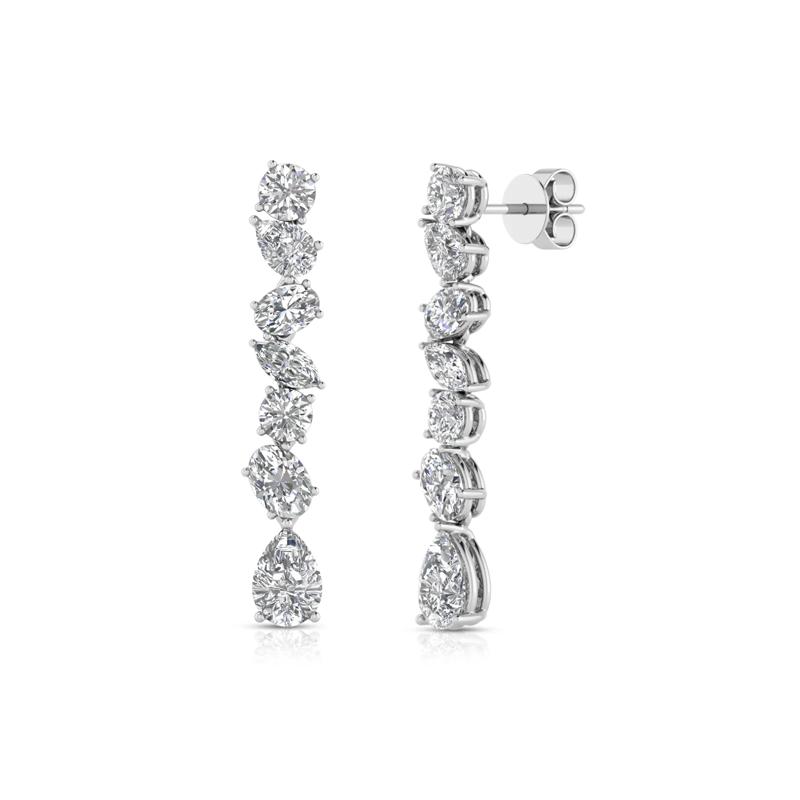 Lab Grown Diamond Fancy Shaped Drop Earrings in 14K White Gold &#40;5 3/4 ct. tw.&#41; – Image 1 of 1