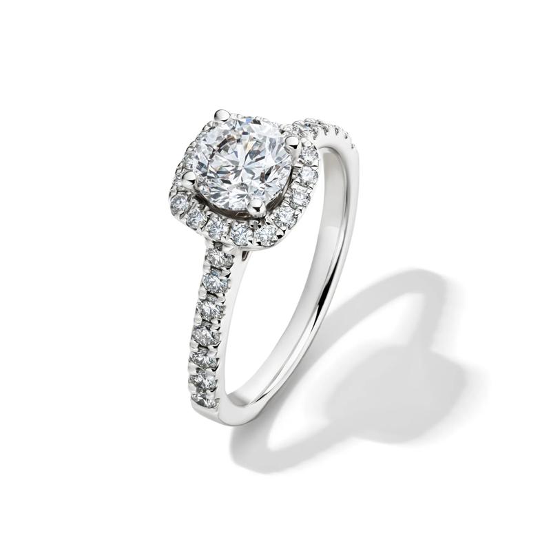 1 1/2 ct. tw. Diamond Halo Engagement Ring in 14K White Gold – Image 4 of 5
