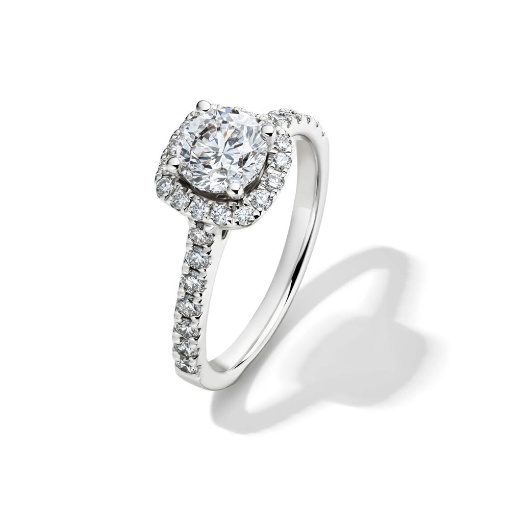 1 1/2 ct. tw. Diamond Halo Engagement Ring in 14K White Gold – Image 4 of 5