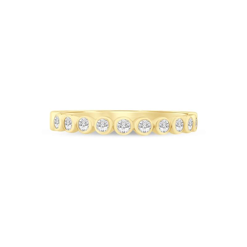 Lab Grown Diamond Bezel-Set Stack Band in 10K Yellow Gold &#40;1/4 ct. tw.&#41; – Image 1 of 3