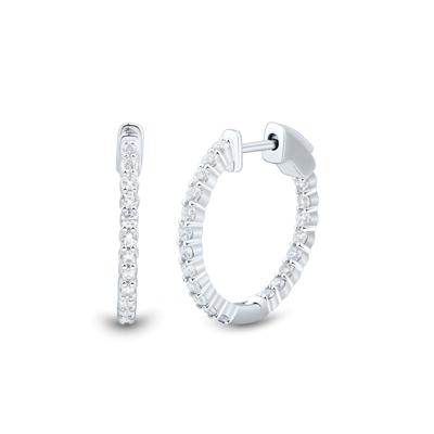 Lab Grown Diamond Inside-Out Hoop Earrings in 10K Gold