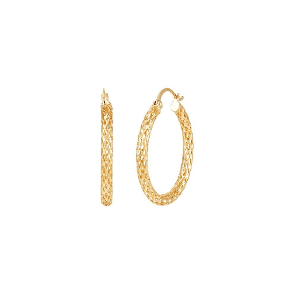 Mesh Tube Hoop Earrings in 14K Yellow Gold – Image 1 of 1