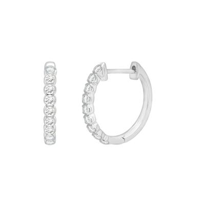 Diamond Hoop Earrings in 10K White Gold (1/2 ct. tw.)