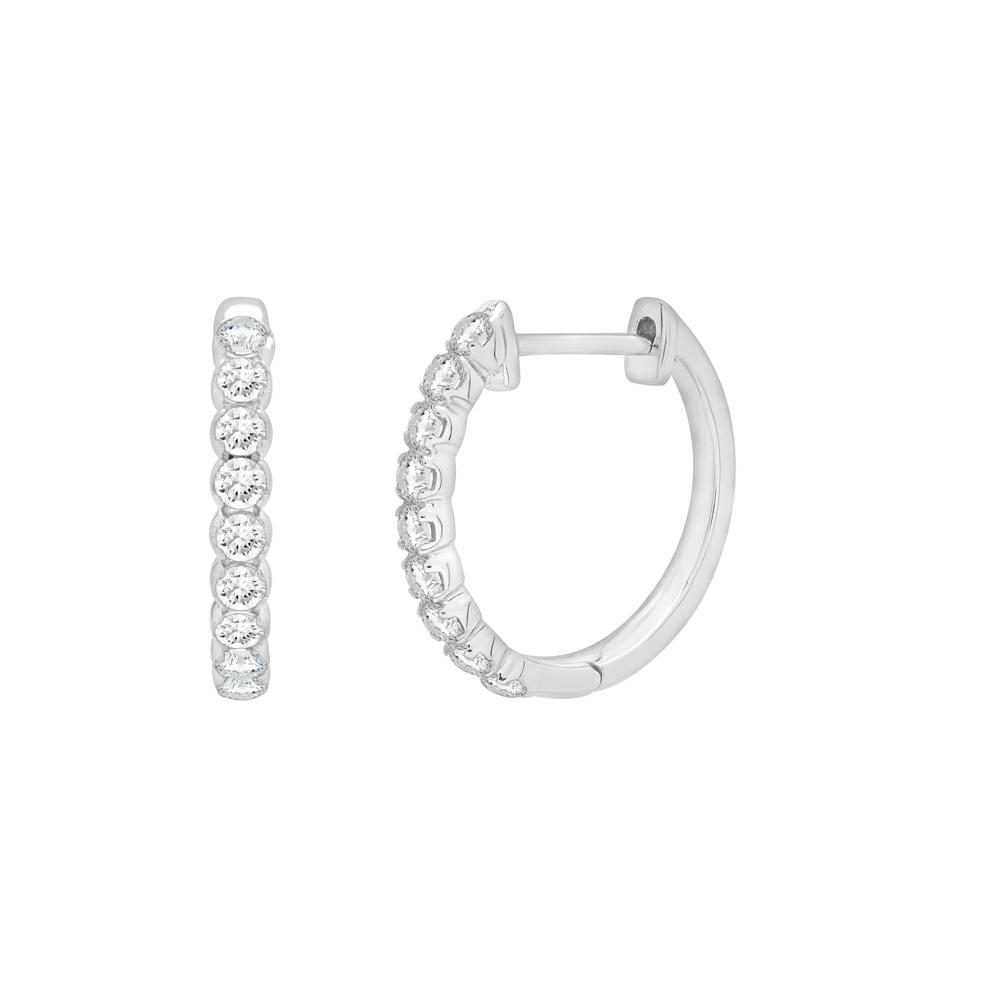 Diamond Hoop Earrings in 10K White Gold (1/2 ct. tw.) – Image 1 of 1