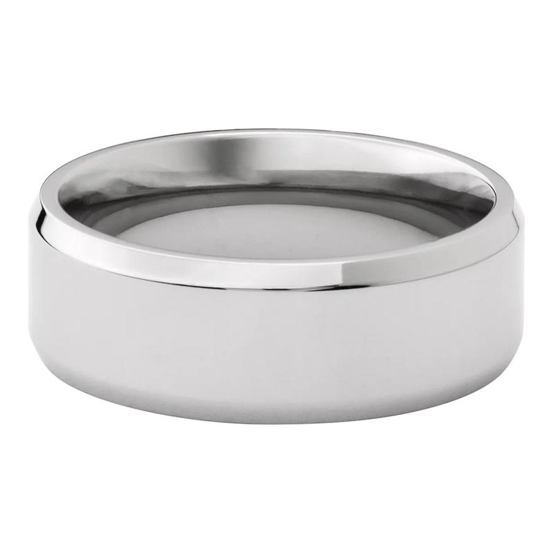  Men&rsquo;s Beveled Wedding Band in Titanium, 8MM  – Image 1 of 3