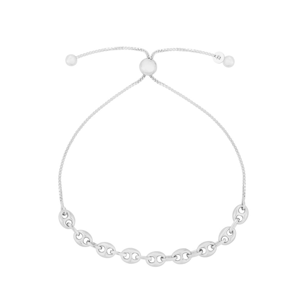 Puffed Mariner-Link Bolo Bracelet in Sterling Silver – Image 1 of 2