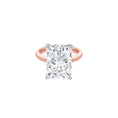 Lab Grown Diamond Radiant-Cut Solitaire Ring in 14K Rose & White Gold (7 ct.)
