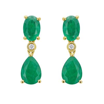 Gemstone & Diamond Accent Drop Earrings in 14K Gold