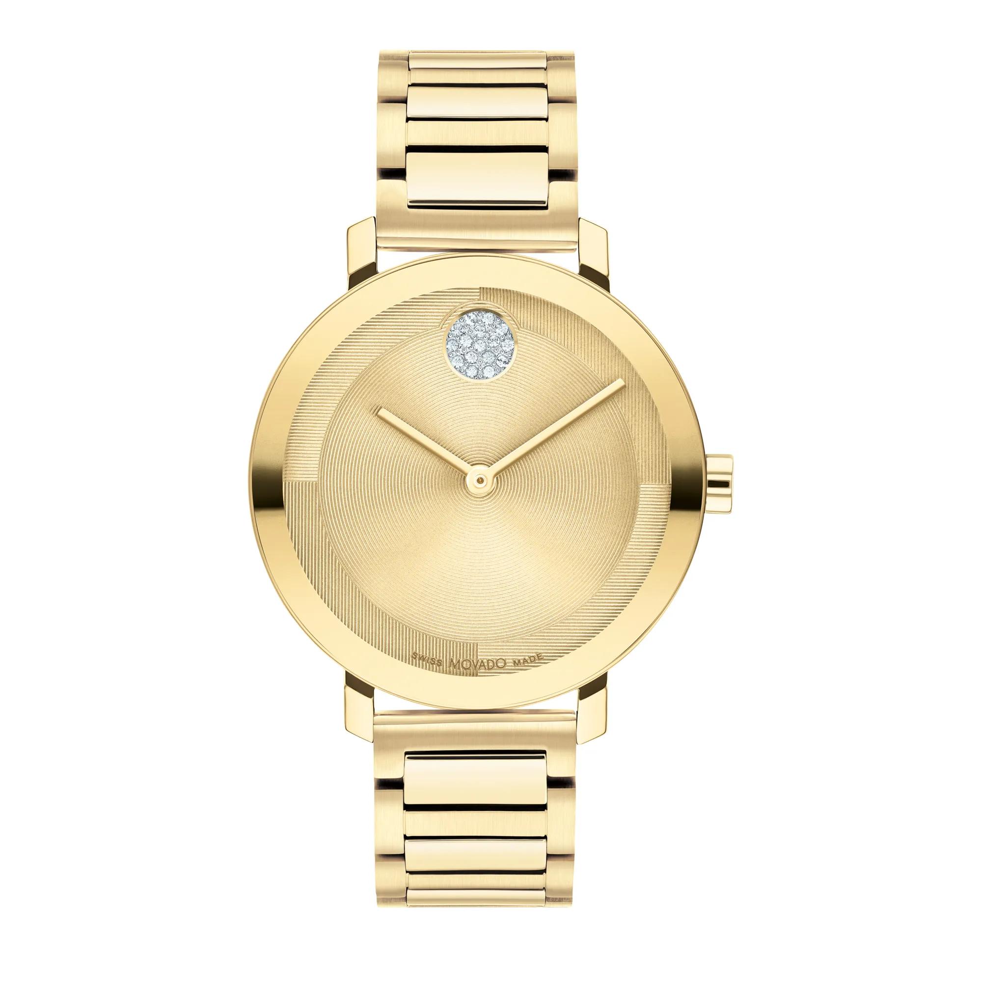 white christmas dresses Vintage Gold-tone Armitron Dress Watch for Women with White Gemstones