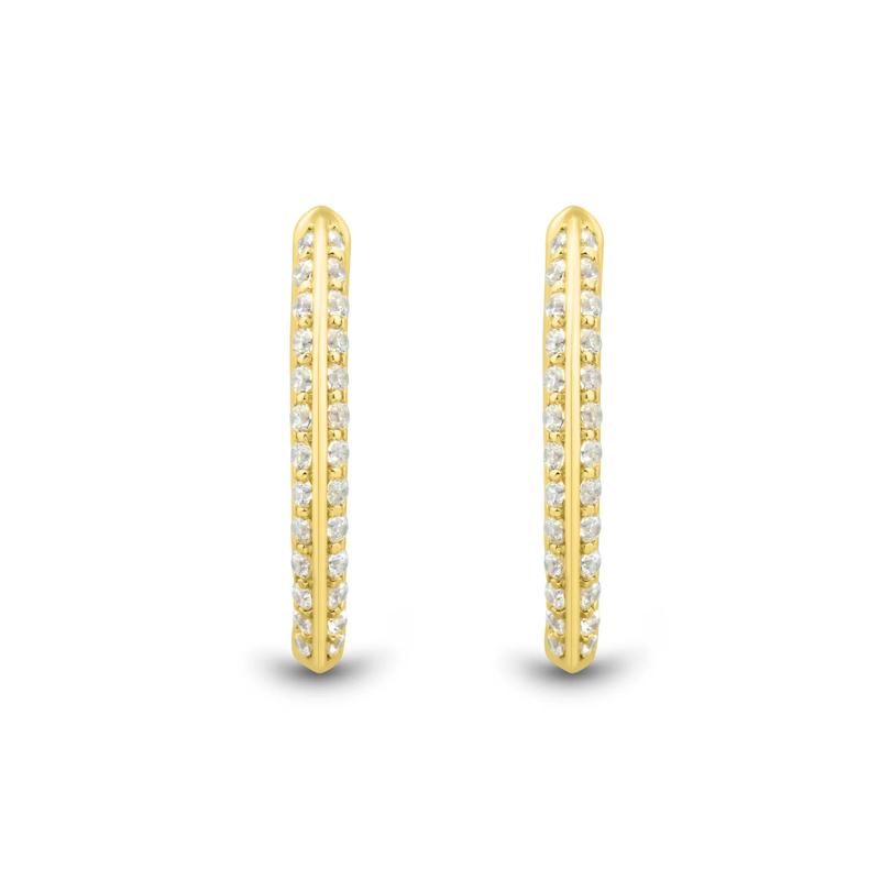 Lab Grown Diamond Hoop Earrings in Vermeil 16.5MM &#40;1/3 ct. tw.&#41; – Image 2 of 3