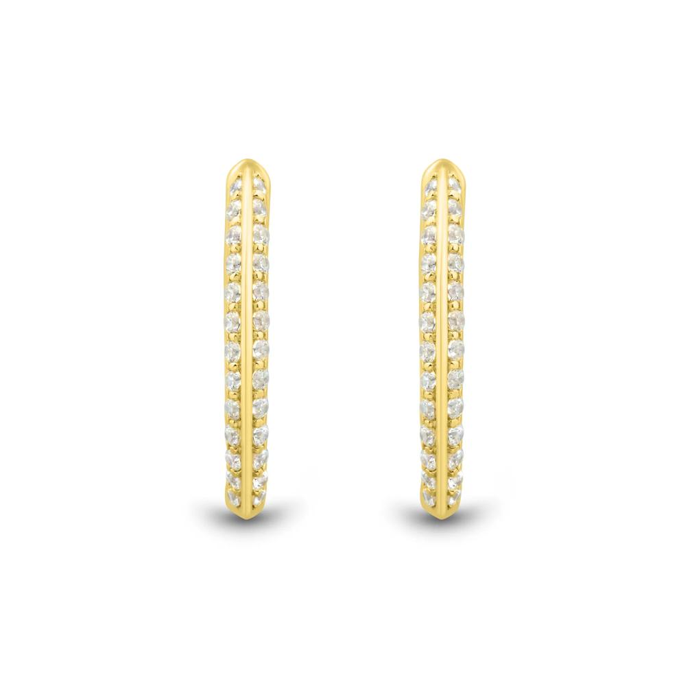 Lab Grown Diamond Hoop Earrings in Vermeil 16.5MM (1/3 ct. tw.) – Image 2 of 3