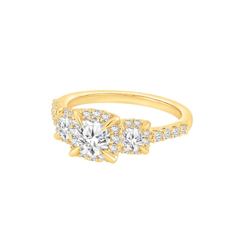 Diamond Halo Engagement Ring in 14K Yellow Gold &#40;1 1/4 ct. tw.&#41; – Image 4 of 4