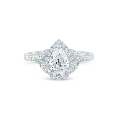 Sarah Lab Grown Diamond Pear-Shaped Halo Engagement Ring