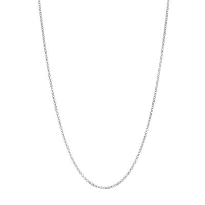 Rolo Chain Necklace in Rhodium Sterling Silver, 2MM, 18"