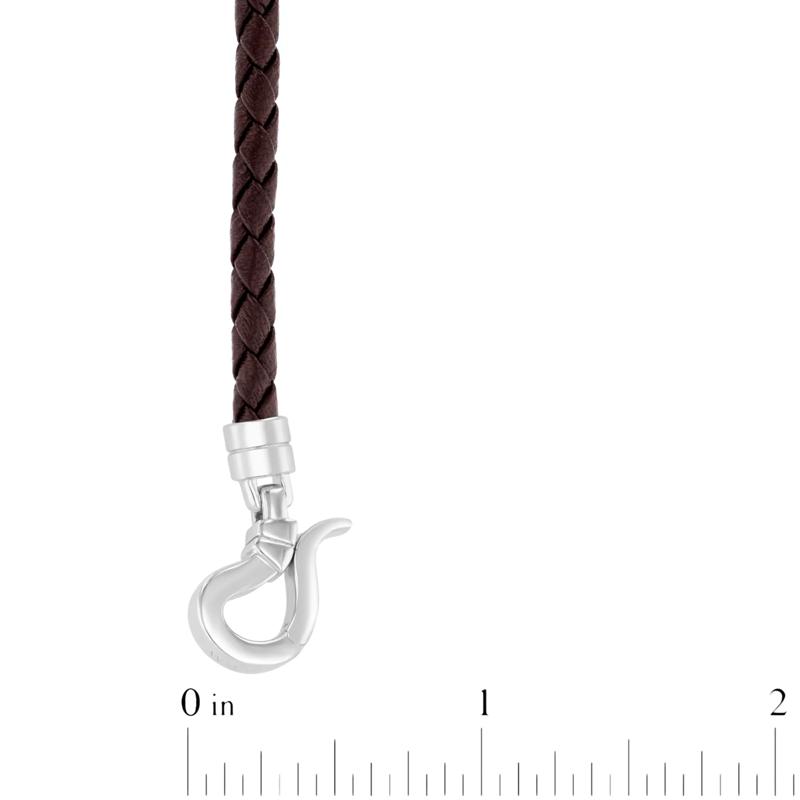 Men&#39;s Woven Leather Screw Bracelet in Sterling Silver and Vermeil, 8.5&quot; – Image 3 of 3