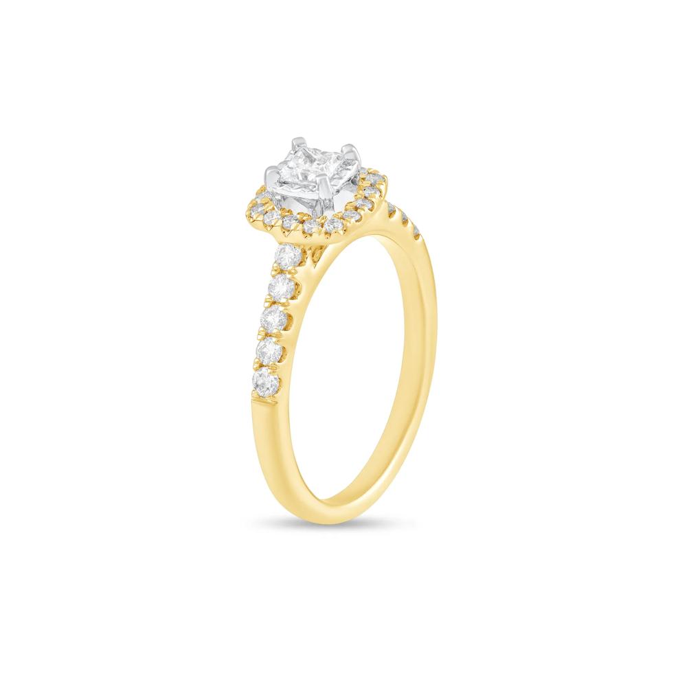 Diamond Princess-Cut Center Engagement Ring in 14K Yellow Gold (5/8 ct. tw.) – Image 4 of 4