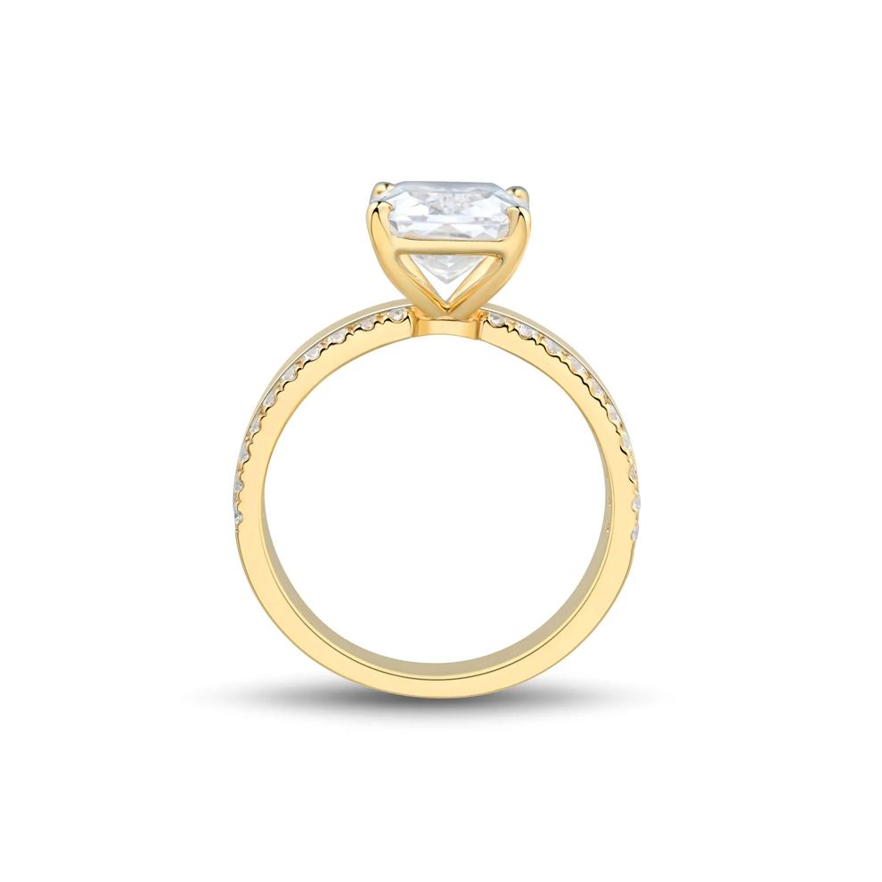 Lab Grown Diamond Radiant-Cut Engagement Ring in 14K Yellow Gold (4 1/4 ct. tw.) – Image 3 of 3