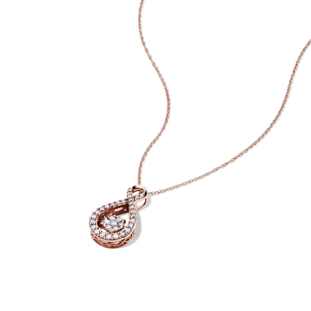 1/2 ct. tw. Diamond Teardrop Pendant in 10K Rose Gold – Image 4 of 4