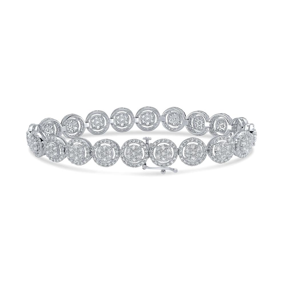 Diamond Round Cluster Bracelet in 10K White Gold (5 ct. tw.) – Image 2 of 2