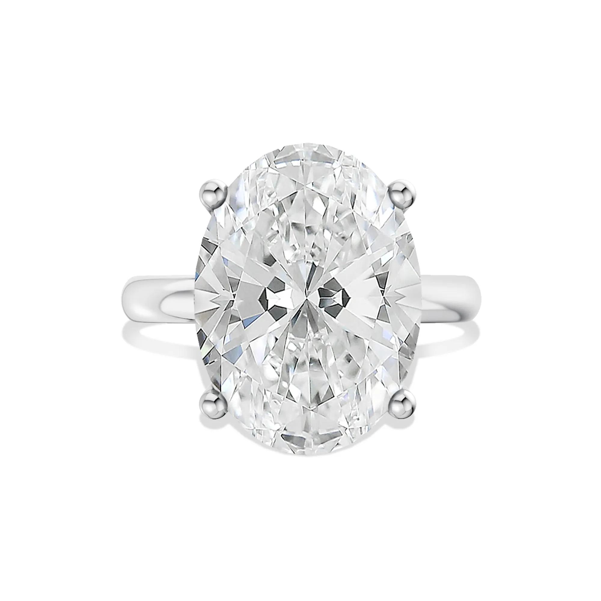 Lab Grown Diamond Oval Solitaire Ring in Platinum