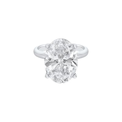 Lab Grown Diamond Oval Solitaire Ring in Platinum (9 ct.)