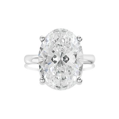 Lab Grown Diamond Oval Solitaire Ring in Platinum (10 ct.)