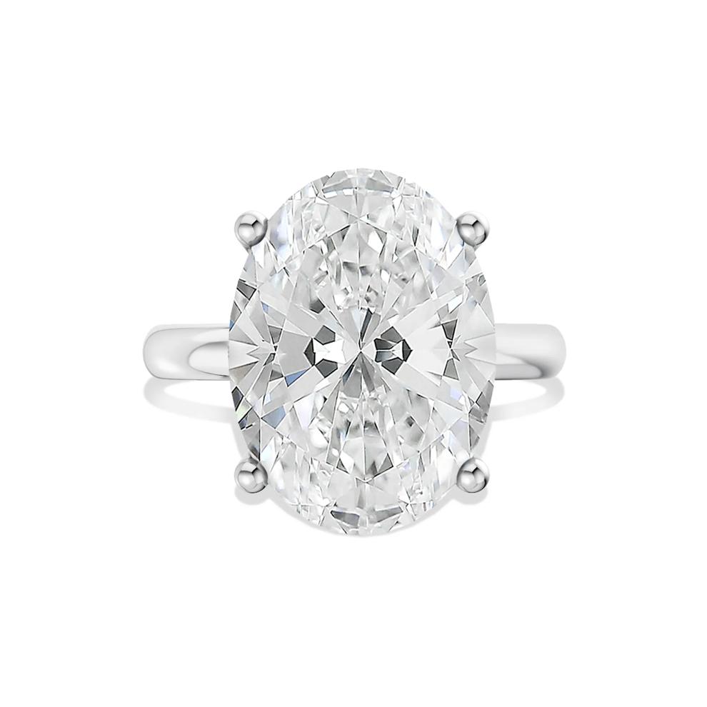 Lab Grown Diamond Oval Solitaire Ring in Platinum (10 ct.) – Image 1 of 4