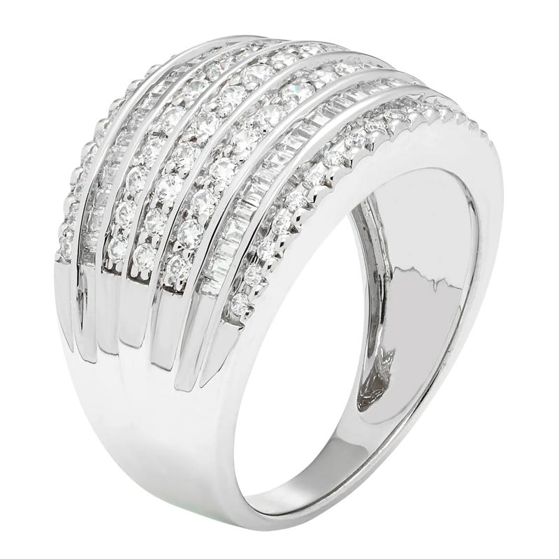Diamond Multi-Row Anniversary Band in 10K White Gold (1 ct. tw.) – Image 3 of 3