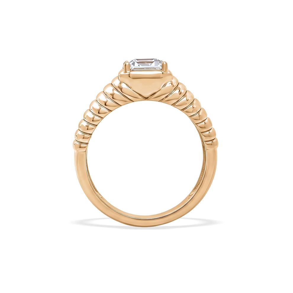 Lab-Created White Sapphire Octagon Ring in 14K Gold Vermeil – Image 2 of 4