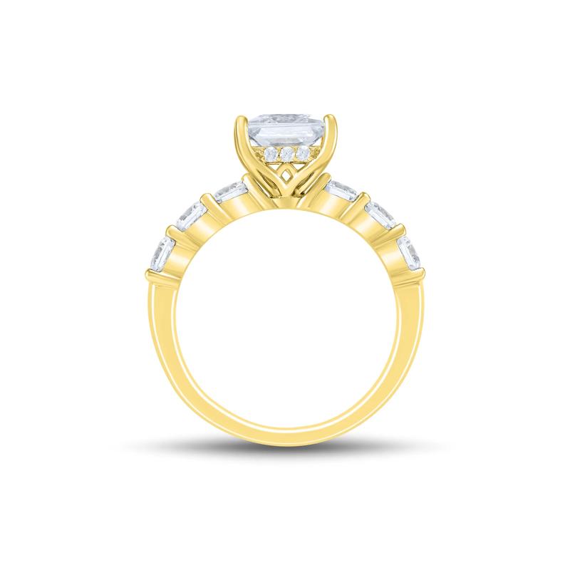 Lab Grown Diamond Princess-Cut Engagement Ring in 14K Yellow Gold &#40;3 ct. t.w.&#41; – Image 2 of 3