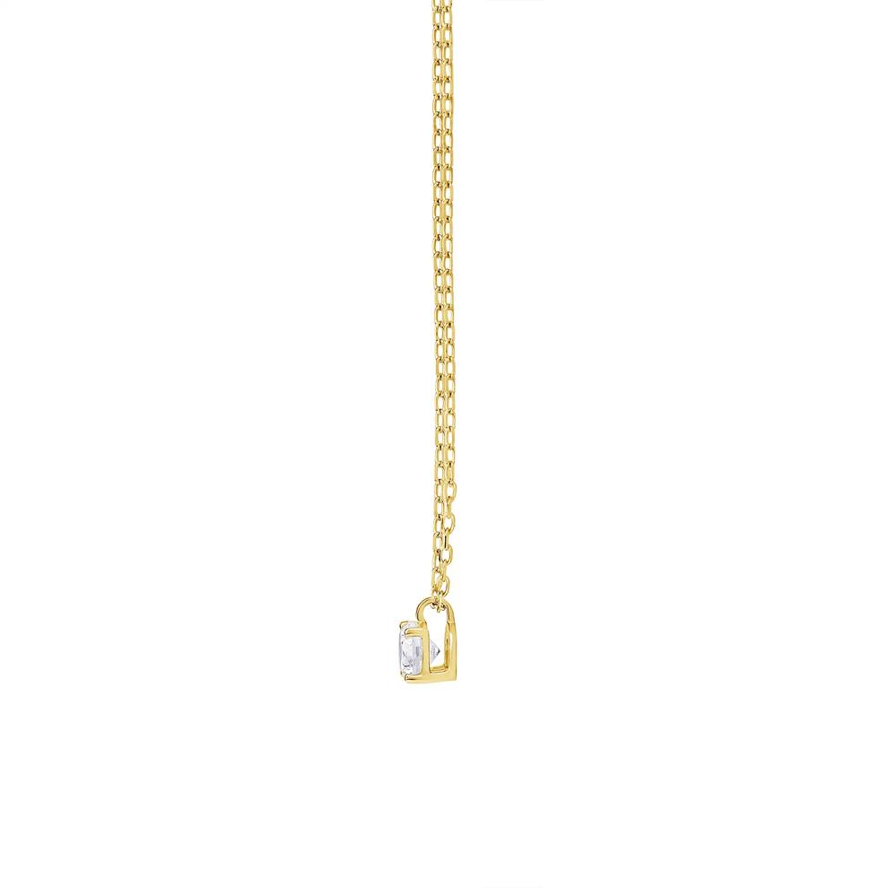 Round Lab Grown Diamond Solitaire Pendant in 10K Yellow Gold (3/8 ct. tw.) – Image 2 of 3