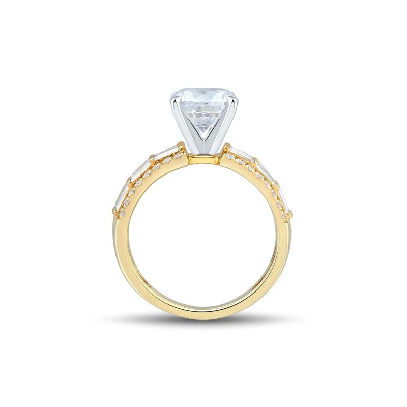 Lab Grown Diamond Semi-Mount in 14K Yellow &amp; White Gold &#40;Setting Only&#41; – Image 6 of 6