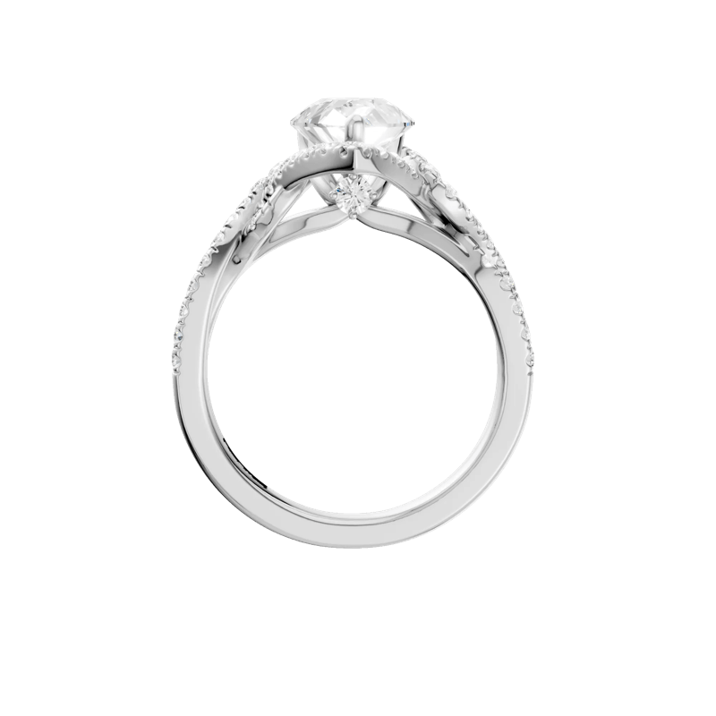 Hali Lab Grown Diamond Pear-Shaped Engagement Ring in Platinum &#40;2 1/2 ct. tw.&#41; – Image 3 of 4
