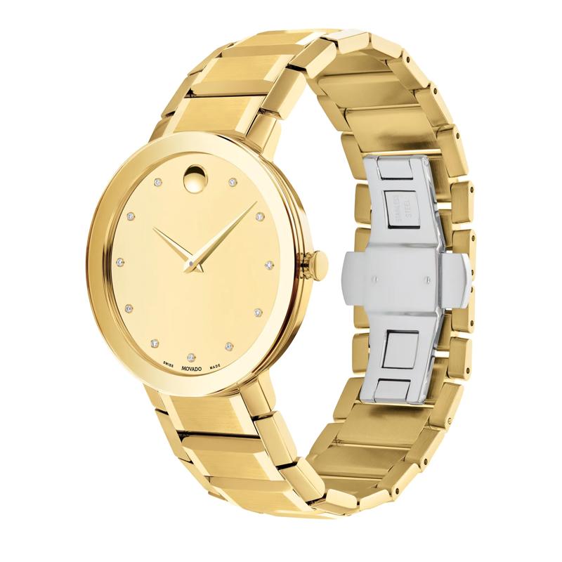 Men&#39;s Sapphire Watch in Yellow Gold-Tone Stainless Steel, 39MM – Image 2 of 3