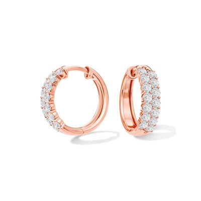 Lab Grown Diamond Hoop Earrings in 10K Rose Gold (1 ct. tw.)