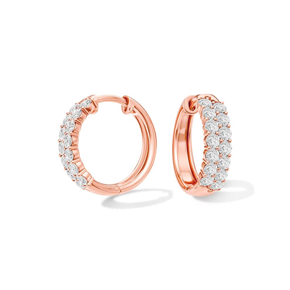 Lab Grown Diamond Hoop Earrings in 10K Rose Gold (1 ct. tw.) – Image 1 of 3