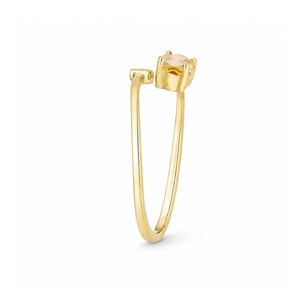 Yellow Citrine Twisted Ring in 10K Yellow Gold – Image 3 of 4