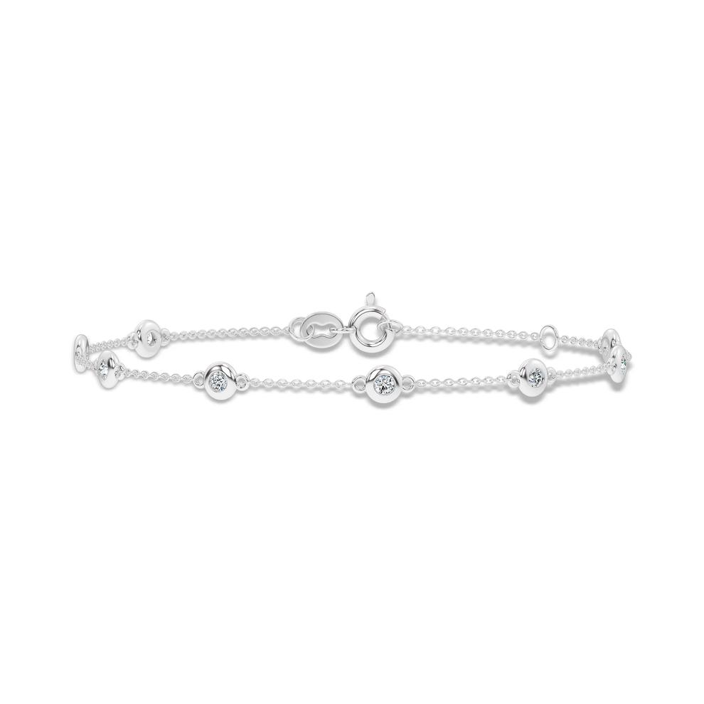 Lab Grown Diamond Bezel Station Bracelet in 14K White Gold, 7.5" (3/8 ct. tw.) – Image 1 of 2