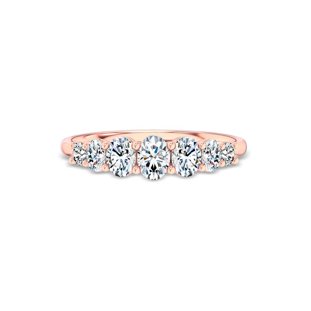 Lab Grown Diamond Graduated Seven-Stone Anniversary Band in 10K Rose Gold (3/4 ct. tw.) – Image 1 of 4
