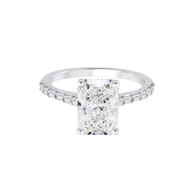 Lab Grown Radiant Diamond Engagement Ring in 14K White Gold &#40;3 1/3 ct. tw.&#41; – Image 1 of 3
